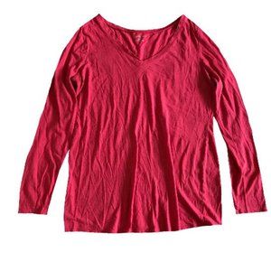 Motherhood Maternity Red Button Sleeve Tee Size Medium Shirt Top Longsleeve